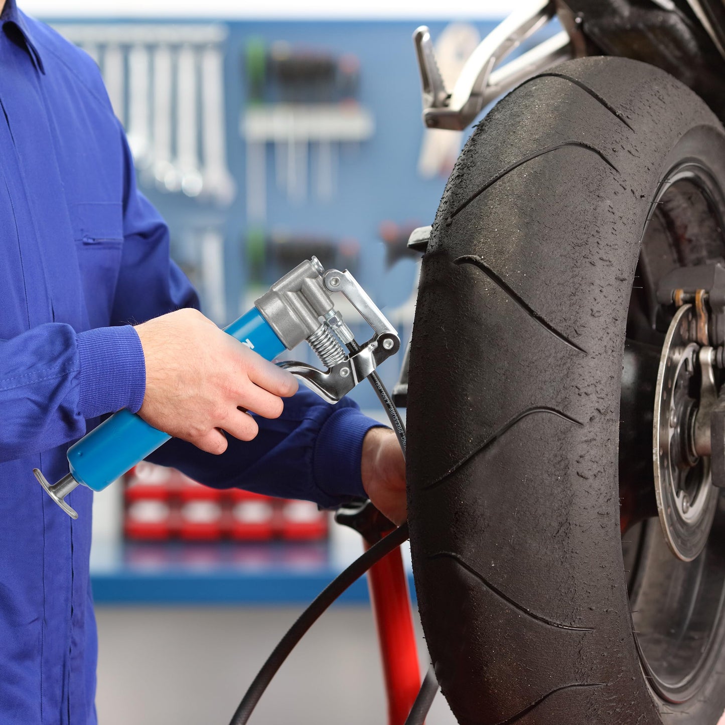 KRETLAW Mini Grease Gun Kit, small grease gun (3000 PSI) with dual 85g cartridge grease and 305mm flex hose, reinforced coupler for automotive and marine use.