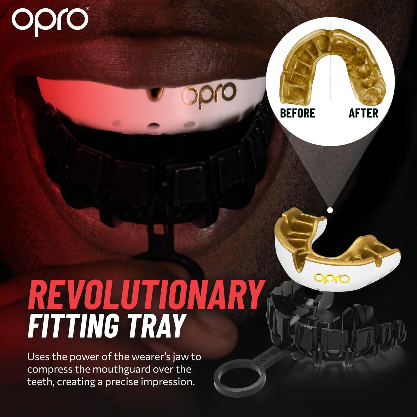 OPRO mouth guard - Gold-level dental protection for boxing, combat sports, MMA, adults & kids - self-fitting shield for hockey, kickboxing, rugby - premium fit - with dental warranty