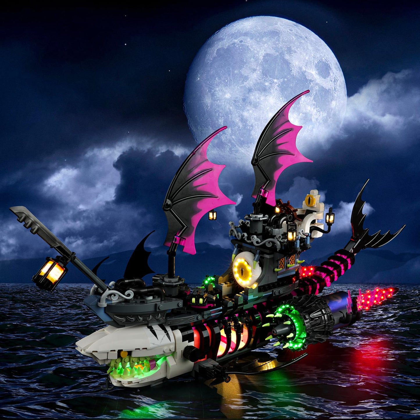 Led Light Kit compatible with Lego 71469 Dreamzz Nightmare Shark Ship, Creative Decorative Lights Set for Lego (Light set only, no model) (Led Light for Lego 71469 RC)