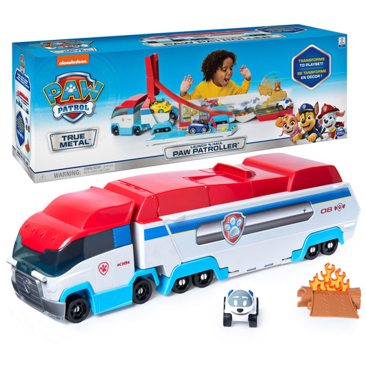 PAW PATROL True Metal Launch'N Haul PAW Patroller with Robodog, for True Metal die-cast vehicles, 1:55 scale, toy suitable for children aged 3 years and up.