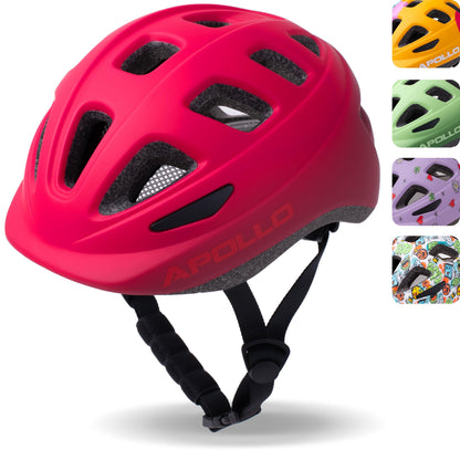 Apollo children's bike helmet, helmet for kids & teens, multi-sport helmet, bike helmet for girls, bike helmet for boys, kids helmet from 3 years, adjustable children's helmet, from size 48, for bike & scooter.