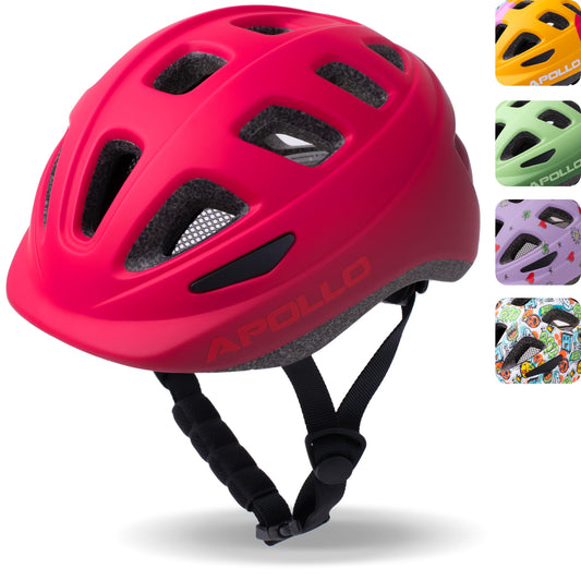 Apollo children's bike helmet, helmet for kids & teens, multi-sport helmet, bike helmet for girls, bike helmet for boys, kids helmet from 3 years, adjustable children's helmet, from size 48, for bike & scooter.