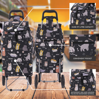 Hoppy Lightweight Shopping Trolley, 57 l, Model 2024, durable and collapsible, for easy storage.