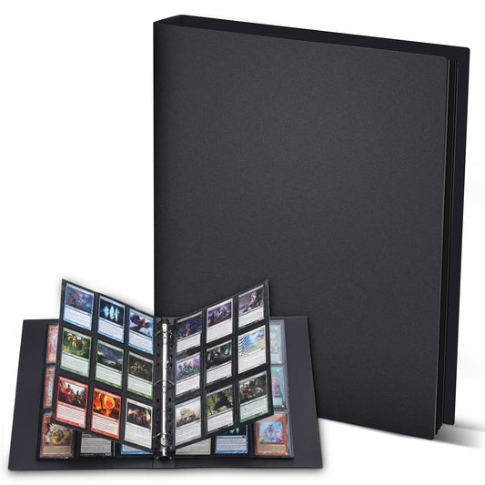 Lichtin trading card albums 540 pockets transparent trading cards 30 pages per 18 pocket empty collection folder card holder with waterproof black book cover