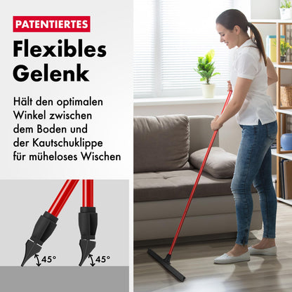 Tyrolean water squeegee floor wiper 60cm rubber blade with squeegee floor | Water squeegee with handle 4-piece handle 140cm | Water squeegee floor suitable for all surfaces, squeegee shower floor