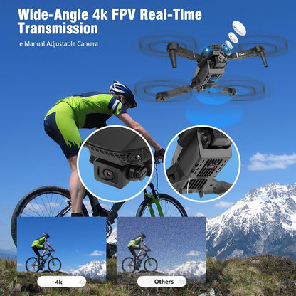 Drone with HD 1080P Camera, Foldable Drone with Long Flight Time, RC Quadcopter with Bag, 3D Flip, One Key Start/Land, Headless Mode, Flight Path Flight, Mini Drone Gift for Beginner Kids, with 2 Batteries