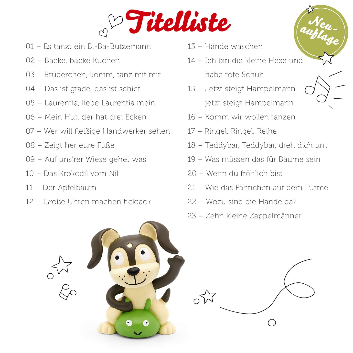 Tonies audio figurine for Toniebox, Favorite Children's Songs - Play and Movement Songs, Children's songs for kids 3 years and older, Playtime approximately 54 minutes.
