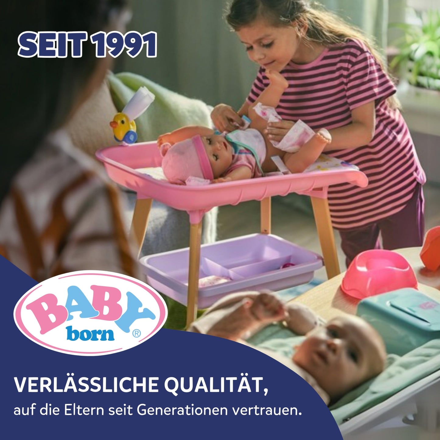 Zapf Creation 830000 BABY born Clothes Stand - Doll Clothes Rack with Wood-look and Accessories, Multicolored