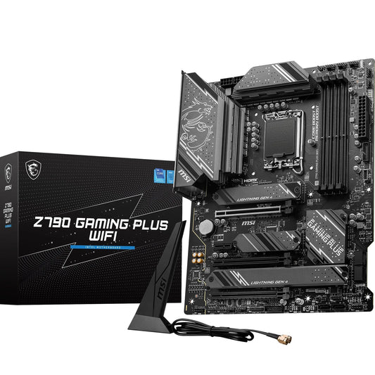 MSI Z790 GAMING PLUS WIFI motherboard, ATX - Supports Intel Core processors 12th, 13th, and 14th Gen, LGA 1700 - DDR5 Memory Boost 7200+MHz/OC, 1 x PCIe 5.0 x16, 4 x M.2 Gen4, 2.5G LAN, Wi-Fi 6E