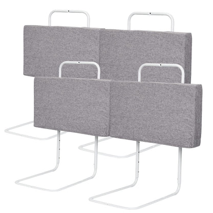 Ikodom bed rail 4x50cm bed guardrail for children 5-hole height adjustable bed guardrail for children, children's bed rail co-sleeping bed for children's bed (200cm, Linen Gray)