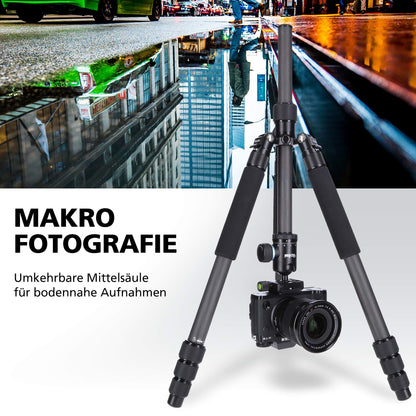 Rollei Carbon Tripod CT-5C, Black & QAL-50 - professional camera quick release plate, compatible with all cameras with 1/4 tripod thread and Arca Swiss - 2 pack