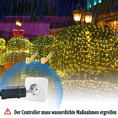 LED light net 6x4m 480LEDs string light net 8 modes curtain light with plug for Halloween Christmas wedding party indoor and outdoor decoration, connectable, warm white
