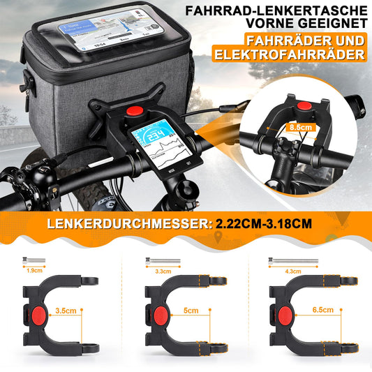 GXCROR handlebar bag for bike 5.5L Waterproof, with touchscreen phone holder & shoulder strap - Universal for e-bike, mountain bike, city bike.