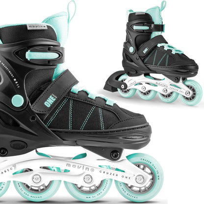 Movino Inline Skates | Cruzer One | Adjustable Roller Skates | Inline Skates for Women Girls Boys | Skates for Kids & Adults | Inline Skates with large wheels 72 mm | Kids' Inline Skates L (38-41)