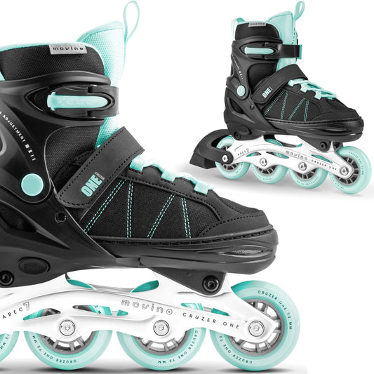 Movino Inline Skates | Cruzer One | Adjustable Roller Skates | Inline Skates for Women Girls Boys | Skates for Kids & Adults | Inline Skates with large wheels 72 mm | Kids' Inline Skates L (38-41)
