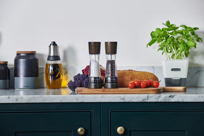 Cole & Mason Derwent Dark Wood Salt and Pepper Mill, Spice Grinder, 2-Piece Set Manual with Adjustable Ceramic Grinding Mechanism, Stainless Steel/Acrylic, 190mm, Precision+, Gift Set