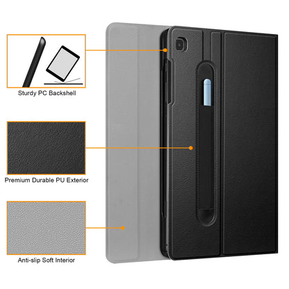 FINTIE Keyboard Case for Samsung Galaxy Tab S6 Lite 10.4 Inch 2024/2022/2020 Tablet - Keyboard Cover with Magnetic Detachable German Bluetooth Keyboard, Black