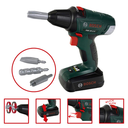 Theo Klein 8520 Bosch Tool Box | With tools and accessories | Includes battery-powered screwdriver with light and sound | Toy for children ages 3 and up