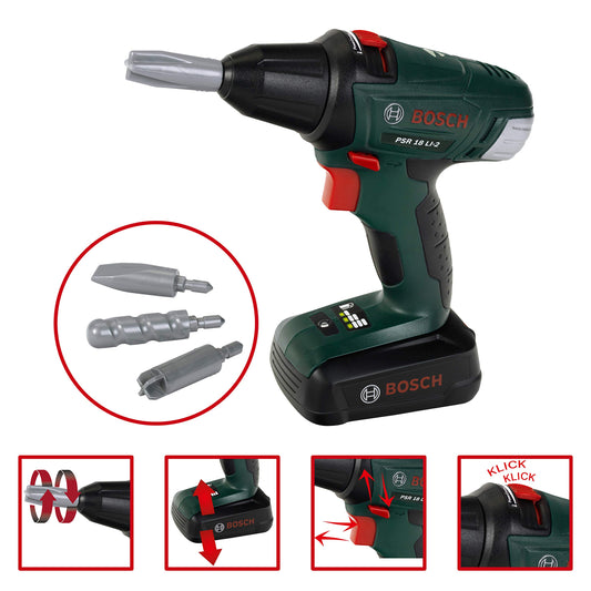 Theo Klein 8520 Bosch Tool Box | With tools and accessories | Includes battery-powered screwdriver with light and sound | Toy for children ages 3 and up