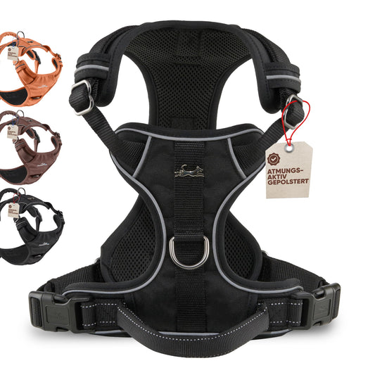 Joyful Animal Dog Harness with Handle, Breathable Padded - Secure Fit & Maximum Safety - No-Pull Dog Harness for Small, Medium & Large Dogs - Dog Harness (Black, S)