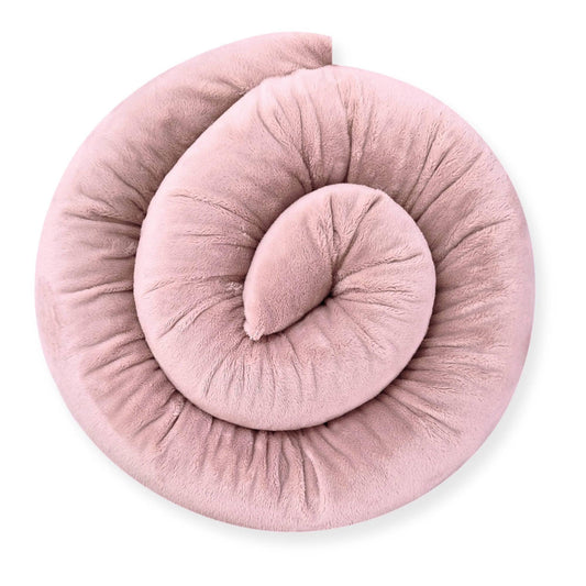Bebeloo bed snake, bed roller, bed pillow, side sleeper pillow, nursing pillow, cuddle pillow, bed surround, draft stopper (pastel pink, 300 cm)
