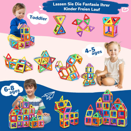 Magnetic building blocks, magnetic toys for kids, magnetic building blocks educational toy birthday preschool kids toddlers boys girls 3 years and up (48pcs Magnetic Tiles)