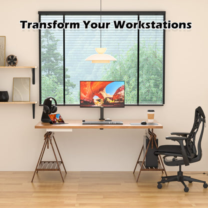 BONTEC 13-32 inch monitor mount for LED LCD screens up to 10 kg, monitor desk mount 1 monitor height adjustable tilt swivel, 2 mounting options, VESA 75x75/100x100, black