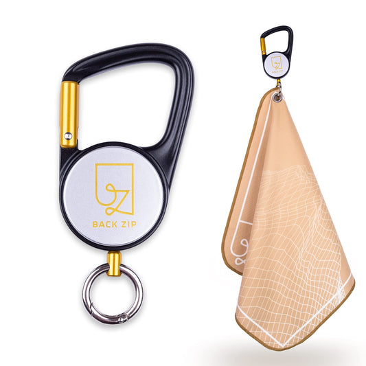 Back zip KEENON Sports microfiber towel with carabiner roll - ideal as a sweat towel - hiking accessory - mini towel, sports towel, face towel quick-drying
