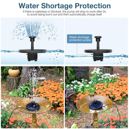 AISITIN 6.5W Solar Fountain with Built-in 1500mAh Battery Upgraded Pond Pump, Floating Fountain Pump with 6 Fountain Styles for Garden, Bird Bath, Pond, Fish Tank
