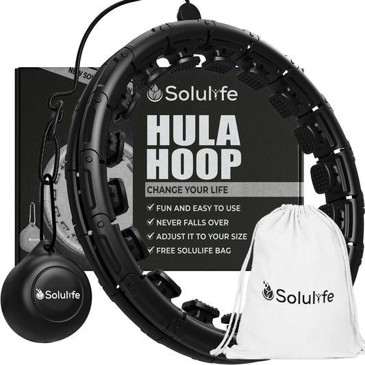 Hula Hoop for Adults Weight Loss and Massage, 24-section hula hoop for slimming and training hips, legs, and buttocks, hoop that never falls down, Hula Hoop with weighted ball including bag.