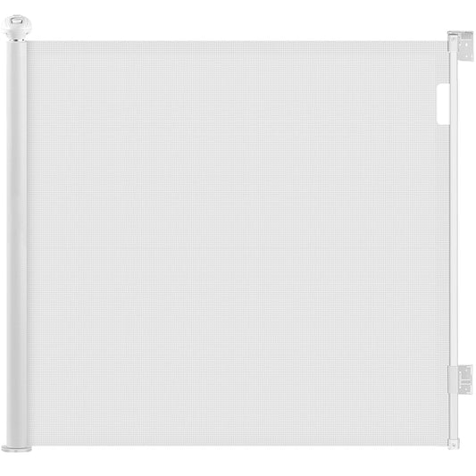 Ycozy retractable stair gate door guard 0-300 cm child safety gate one-handed opening barrier for baby and pets stair gate indoor outdoor area (White)