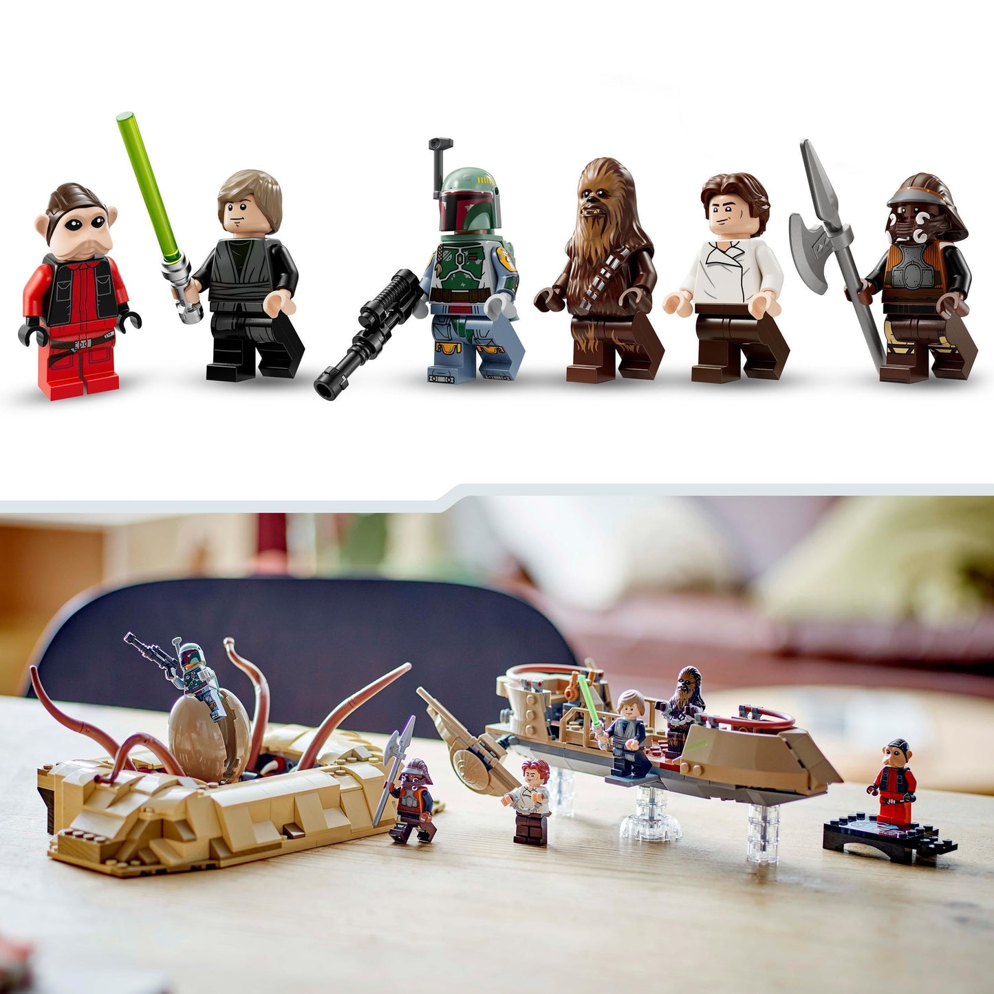 LEGO Star Wars: Return of the Jedi Desert Skiff and Sarlacc Pit, fantasy collecting and building set, construction toy, gift for boys, girls, and all fans 75396