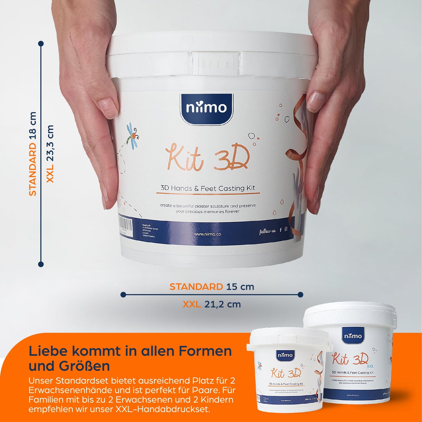 Niimo® 3D handprint set for couples - personalized gifts for women & men, detailed couple gifts for weddings, engagements, and more, easy with video tutorial.