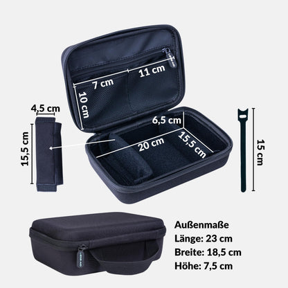 LENS-AID Organizer Case for camera & tech accessories: Hard case for storing on the go | Protection for USB cables, batteries, hard drive, power bank, adapters