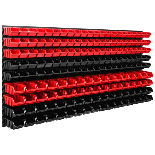 SimpleThing storage system workshop shelf | 172 x 78 cm | 178 pcs. box | wall shelf with stackable boxes - wall panels extra strong bin shelf tool board storage rack garage shelf