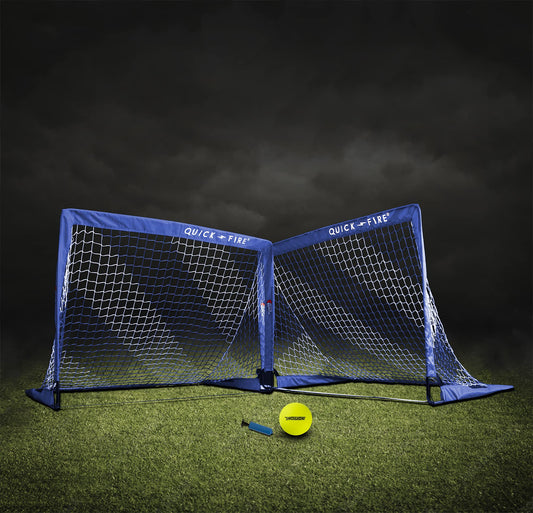 POWERSHOT Soccer Goal Pop up - 2 sizes and 3 colors to choose from - Set of 2 - foldable garden soccer goal for kids (Blue/White, 180 x 120cm)