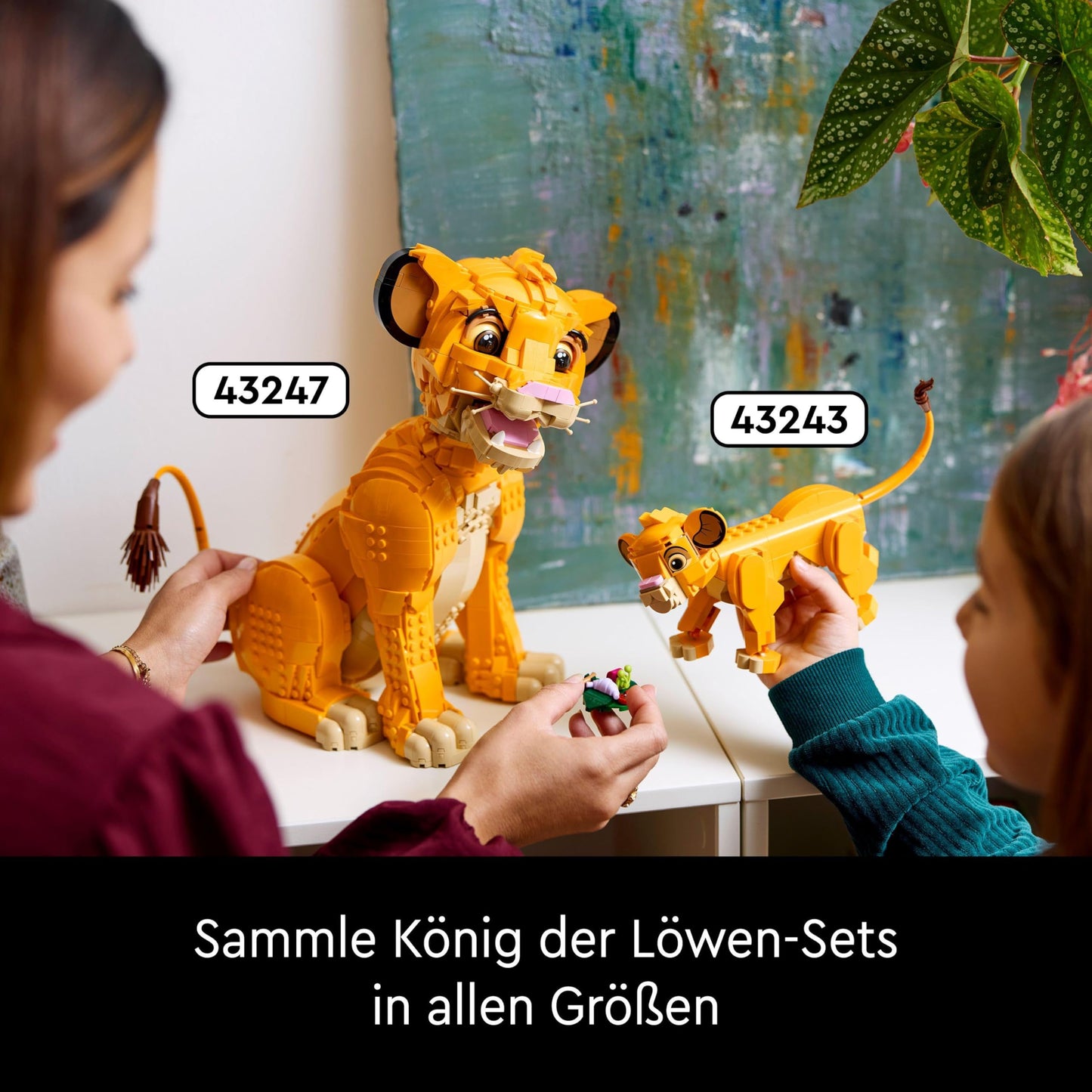 LEGO | Disney Simba, the young Lion King, collectible building toy with creative animal figure, relaxing activity for adults, gift idea for movie fans 43247