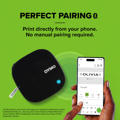 DYMO LetraTag 200B label printer with Bluetooth | compact labeling device | connects via Wireless Bluetooth technology to iOS and Android | includes 3 x label tape