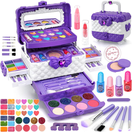 Aureyung Makeup Kit for Girls, 54PCS Washable Kids Makeup Set, Toy for 3-12 Year Olds, Birthday Christmas Gifts for Girls 3-10 Years.