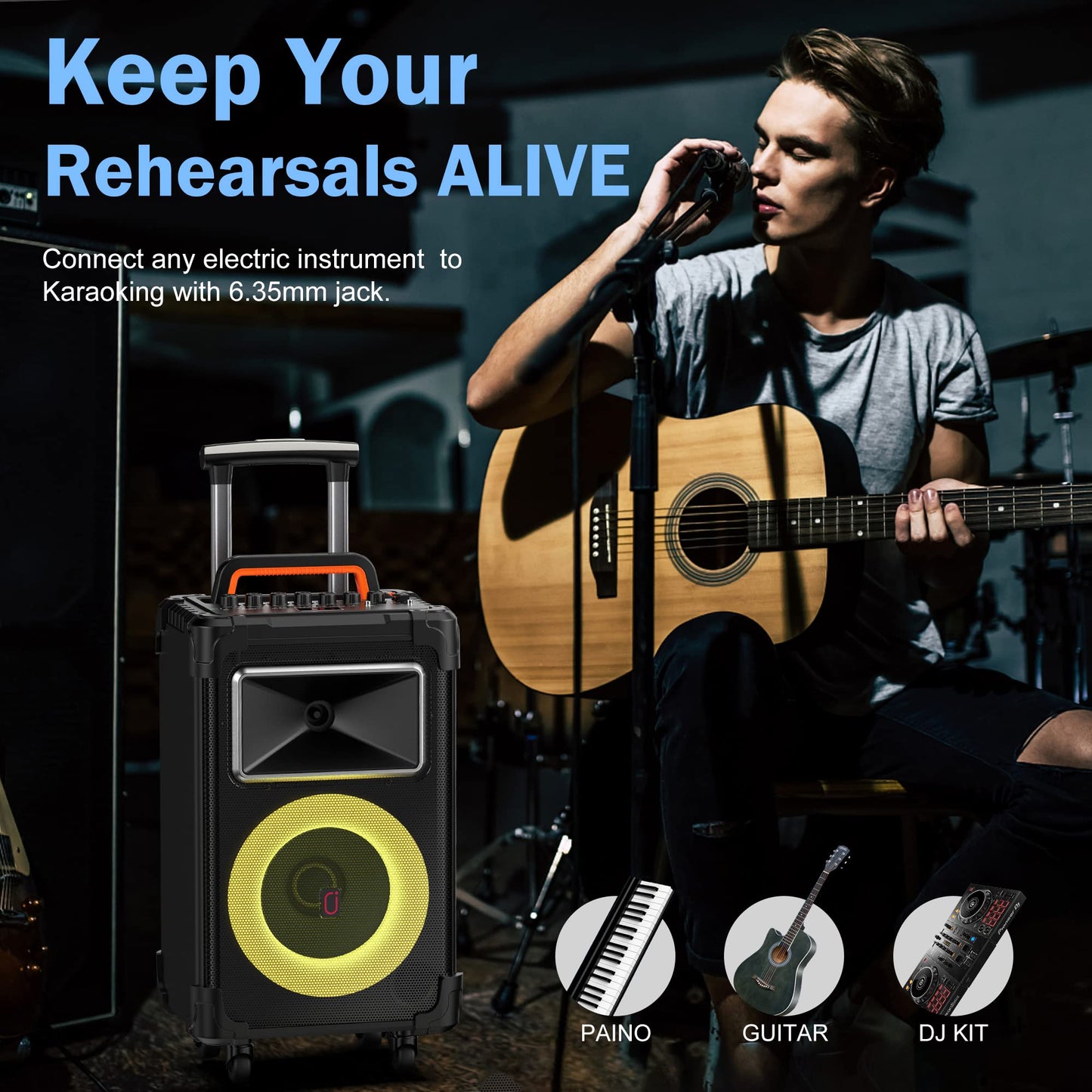 JYX Karaoke Machine, Karaoke System with 2 microphones, Portable Bluetooth Speaker for adults, Party Karaoke Speaker, Subwoofer PA System for gatherings, the best gifts for everyone.