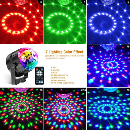 Gobikey Disco Ball, 360° Rotating Music Activated Disco Light LED Party Lamp with Remote Control- 3W RGB Dynamic Disco Light Effects, 4M/13ft USB, Party Light for Party/Halloween/Wedding