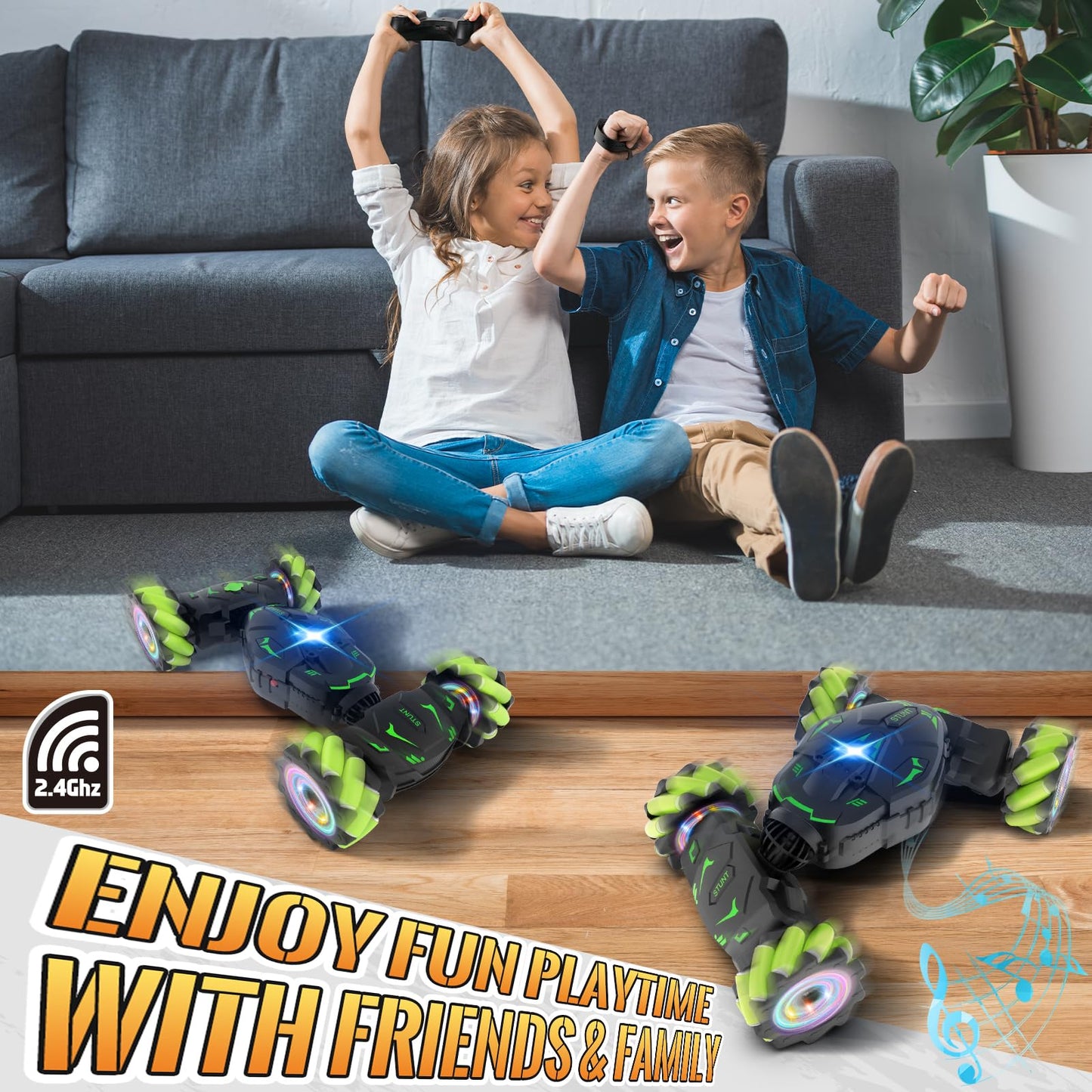 Pristar Remote Control Car 1:14 RC Drift Toy 2.4GHz 360 Rotation Handheld Stunt Drift 4WD Remote Control Car with Hand Control Gift for Boys Kids from 5 6 8 9 10 years old