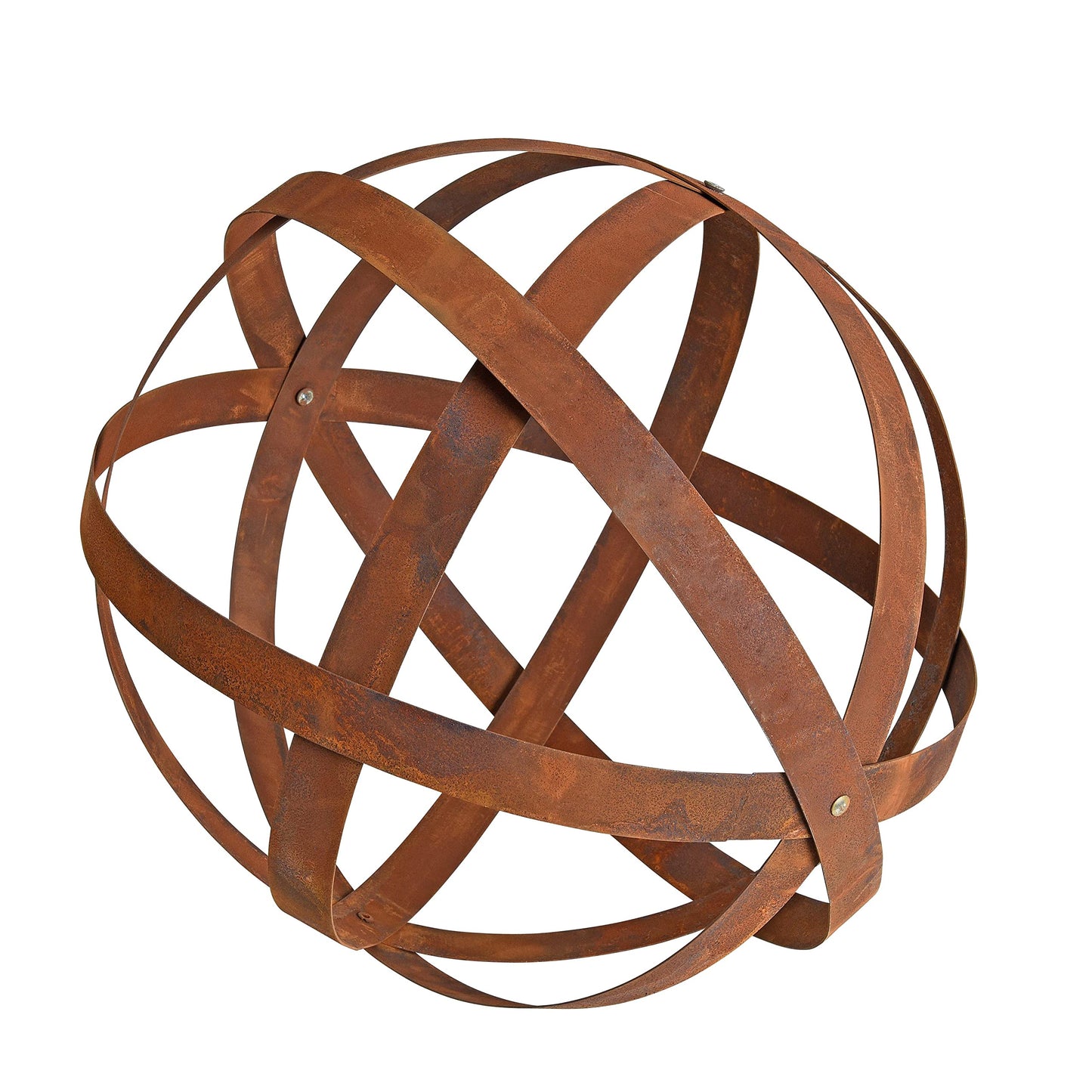 ESTEXO Rusty decorative ball Rust ball Garden ball Metal band Band iron Garden decoration Rust Metal 40 cm