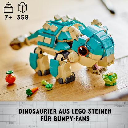 LEGO Jurassic World Baby Bumpy: Ankylosaurus, buildable toy dinosaur for fans of Jurassic World: Camp Cretaceous, gift for boys and girls aged 7+ 76962
