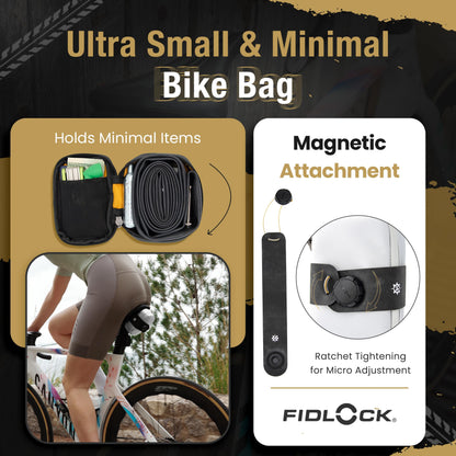 Lumiere & Co. Falcon Magnetic Saddle Bag - 0.37L | 5" x 3" x 1.5" | Slim minimalist design, quick magnetic buckle attachment | Road bike saddlebag (White, Ultra Small)