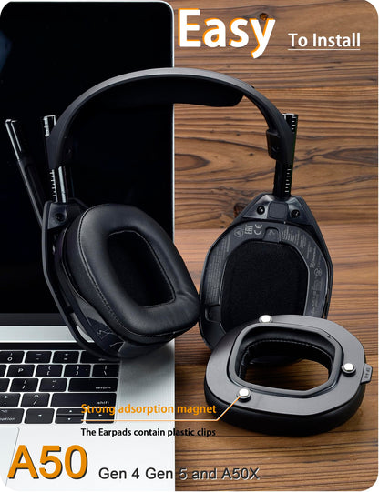 A50 Gen 4 Mod Kit - defean Replacement Ear Pads and Headband Compatible with Astro A50 Gen 4, Gen 5, and A50X Headset. Features high density noise cancelling foam with extra thickness.
