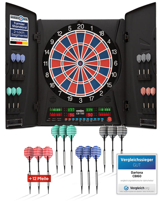 Electronic Dartboard Dartona CB160 Cabinet | Official tournament size | Electronic darts board | Tournament board with 33 games and over 160 variations.