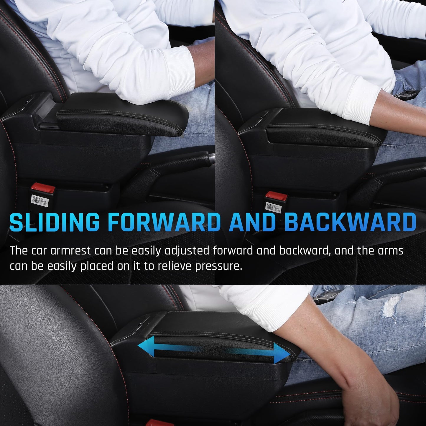 Double Layer Armrest Box for Suzuki Jimny 2019-2023 Center Console Storage Box with Cup Holder Armrest Accessory Black