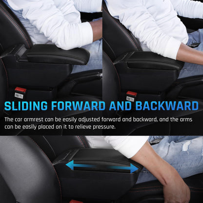 Double Layer Armrest Box for Suzuki Jimny 2019-2023 Center Console Storage Box with Cup Holder Armrest Accessory Black