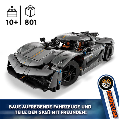 LEGO Technic Koenigsegg Jesko Absolut supercar in gray, building toy for boys and girls, toy car for kids, gift for car fans, decoration for kids' room 42173